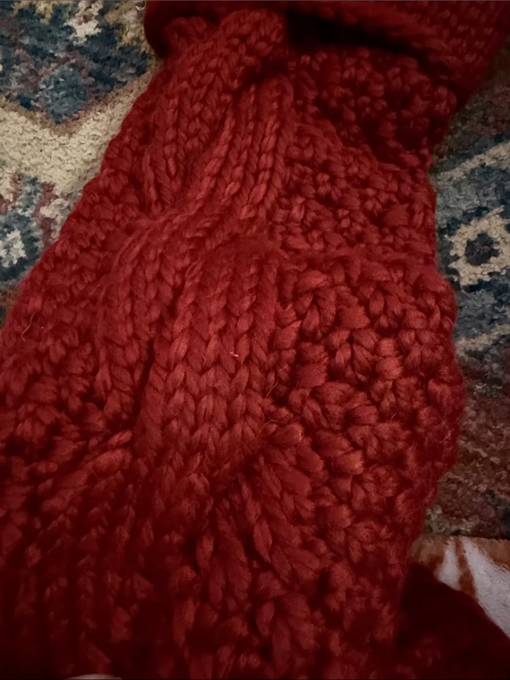 Pottery Barn Red Cable Knit Tyler Stocking